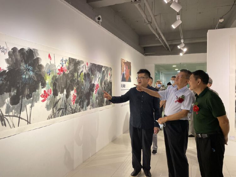 原创汤春德刘满衡周境辉中国画作品联展福田开幕献礼建党百年