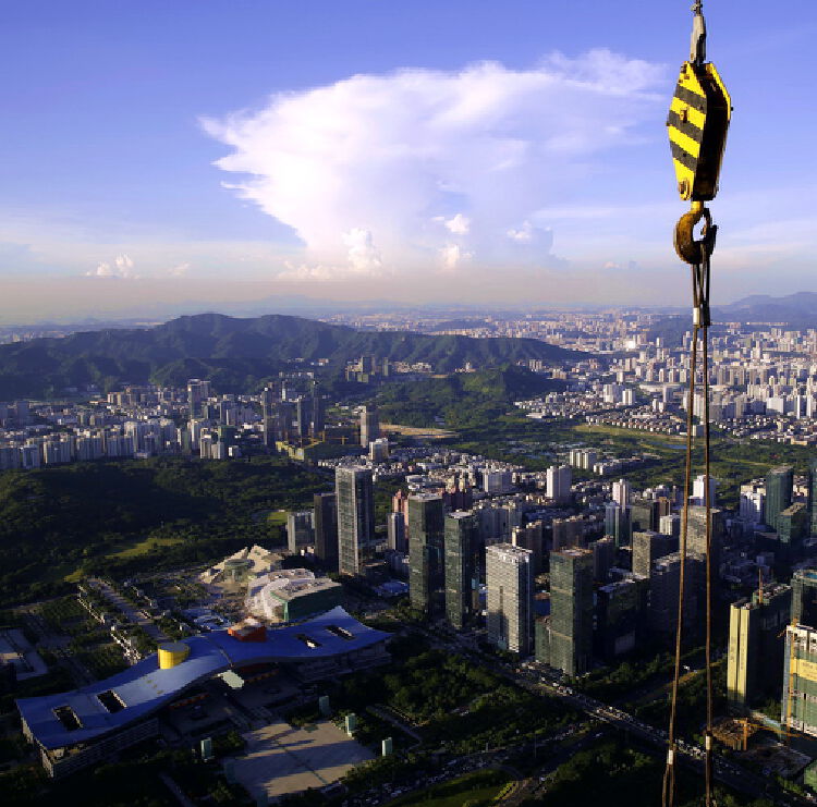 俯瞰市民中心区,一片湛蓝