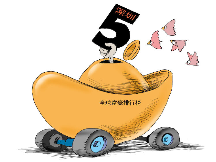 财经漫画胡润富豪榜出炉深圳富豪数量全球第五