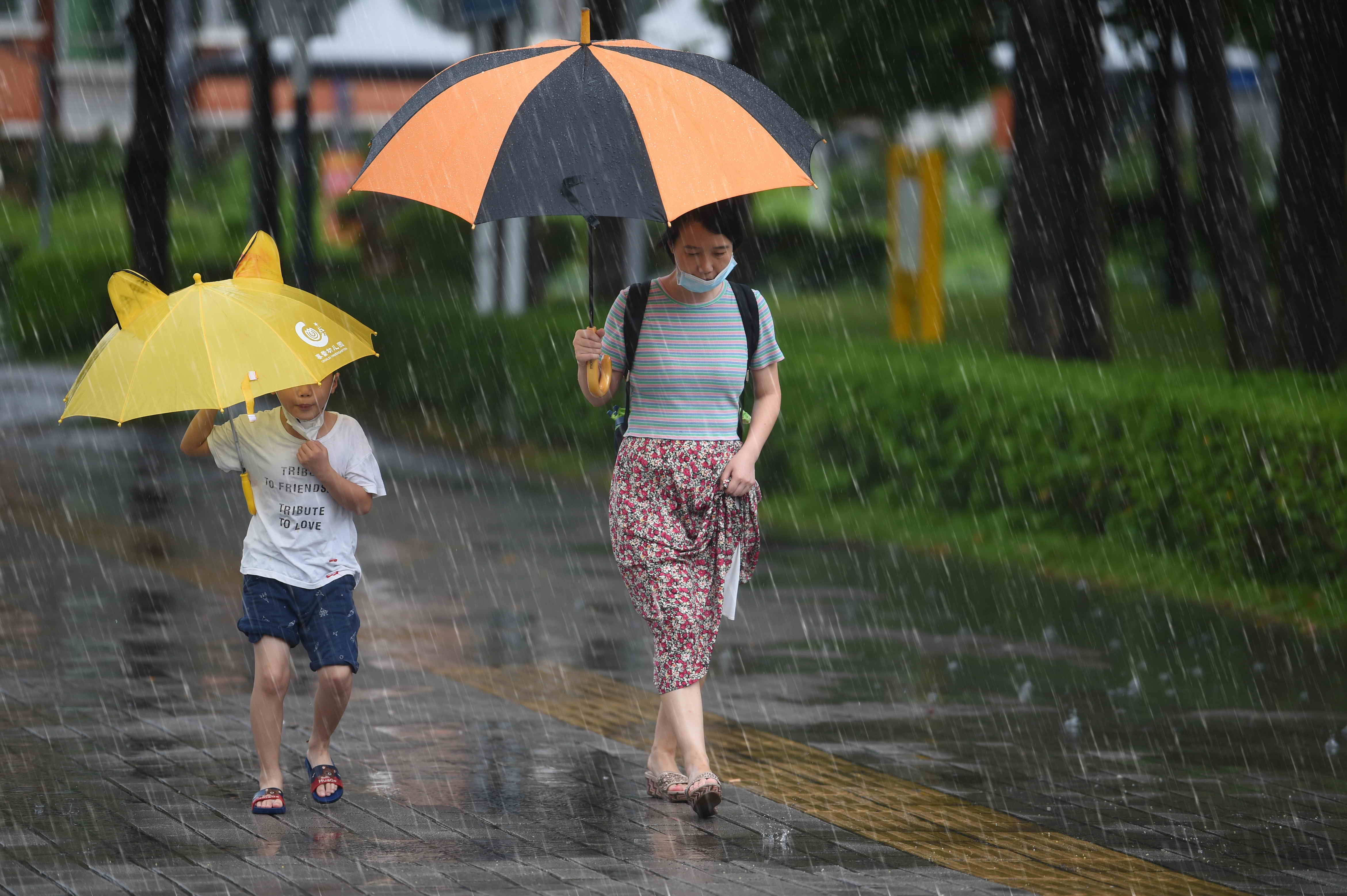 鹏城雨中即景