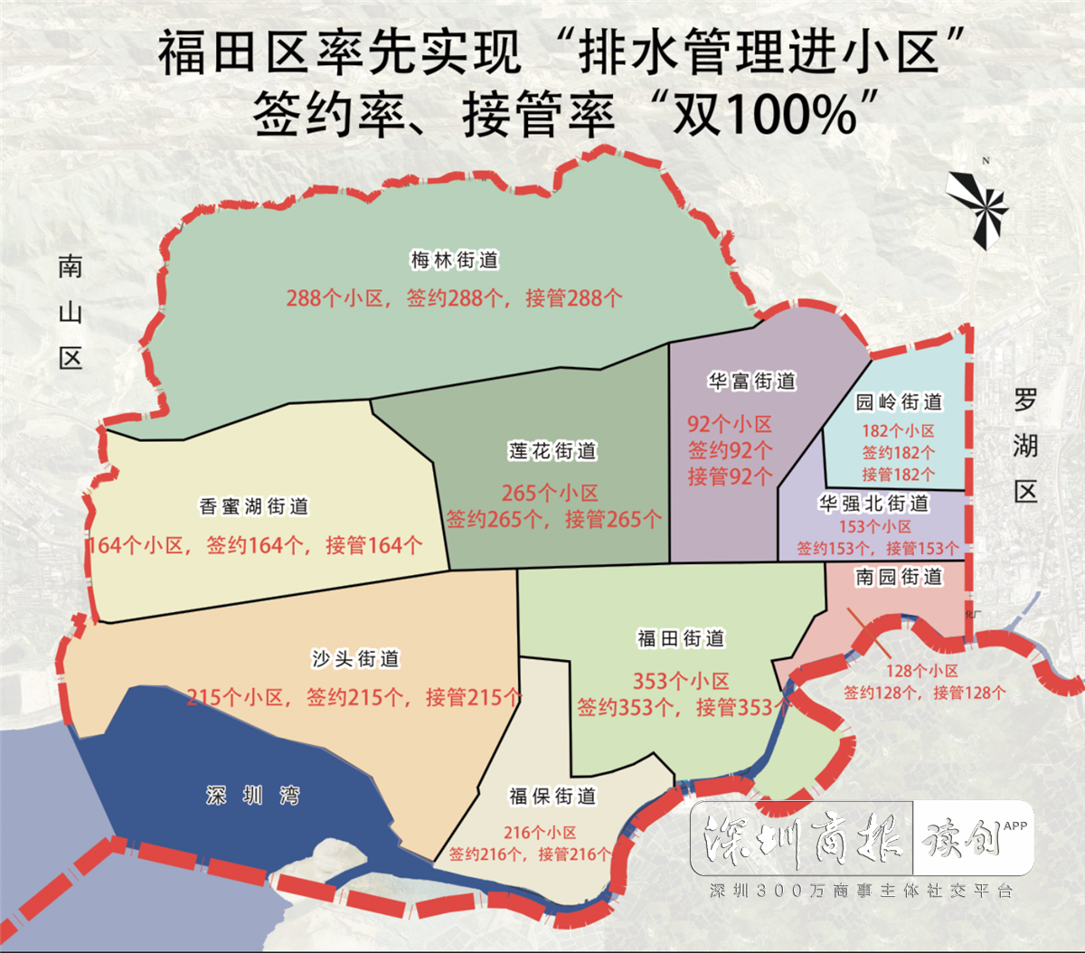 深圳福田各街道地图图片