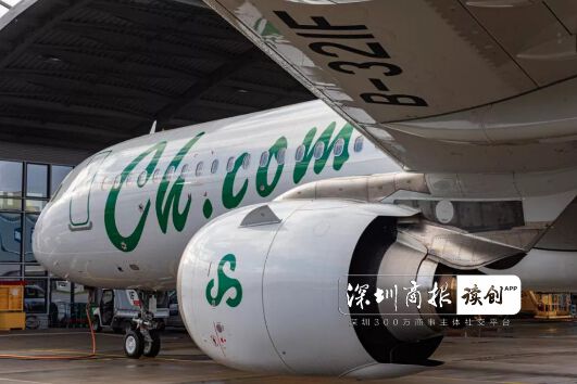 (春秋航空第100架空客飞机 b-321f>机身特写照)
