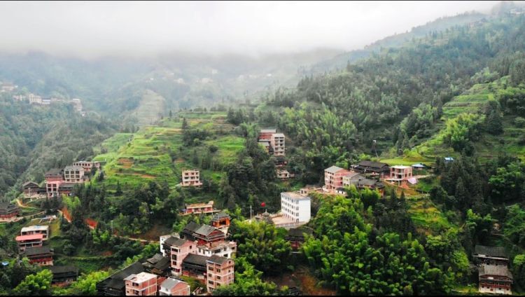 广西壮族自治区三江县同乐乡村景.