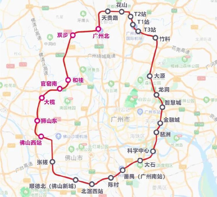 【原创】147公里广佛环线城轨西段年底开建,北段已通车东段南段将陆续