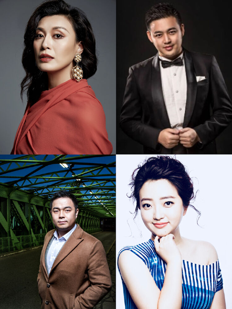 女高音歌唱家李晶晶,女中音歌唱家朱慧玲,男高音歌唱家夏侯金旭与男