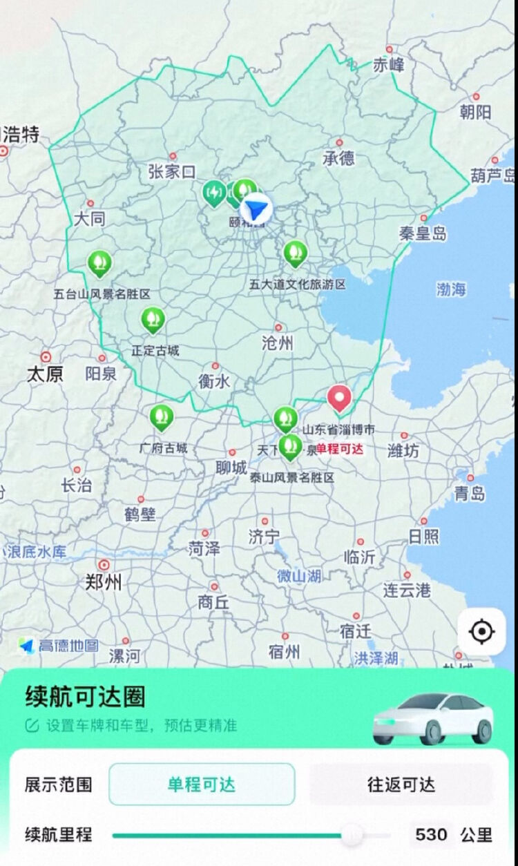 【原创】新能源导航叠加"自学习能耗模型"  高德地图推出"电车可达圈"